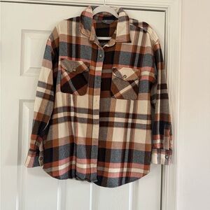 Natural Reflections Plaid Kids Shirt - Brown, Cream, Pink